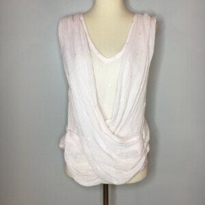Free People sheer white layered gauze top size small